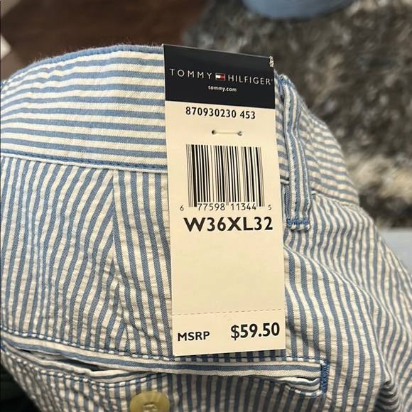 Tommy Hilfiger Blue and White Striped Pants - Picture 2 of 8